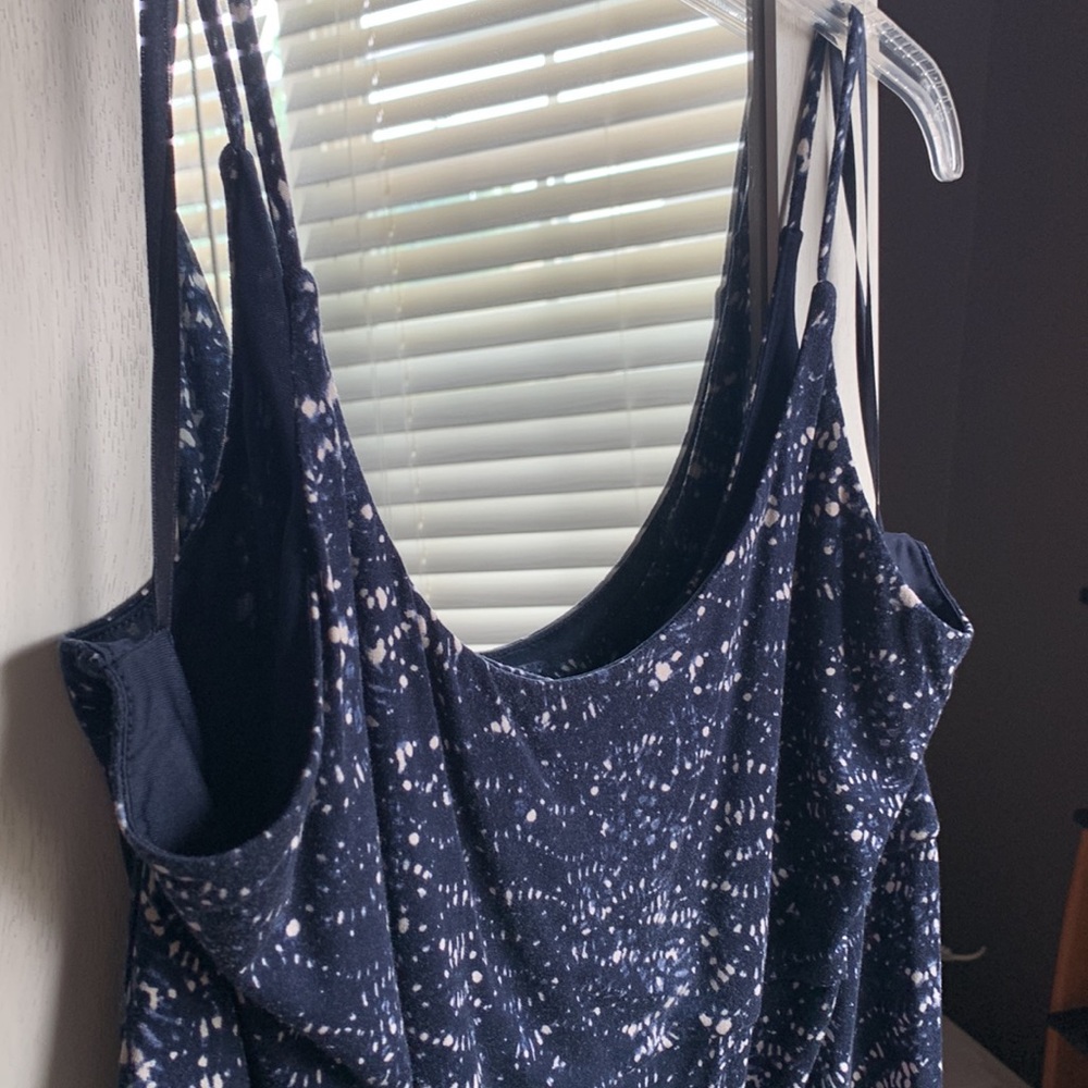 Loft Blue Petite M maxi spaghetti strap dress
